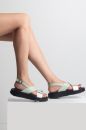Kadın Kalın Topuk Çapraz Bant Sandalet MINT HKN2127563