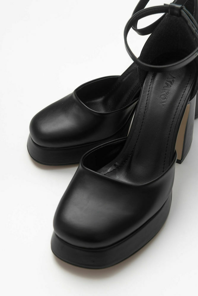 Kadın Kalın Topuk Platform Ayakkabı SIYAH ERC2221206 resmi
