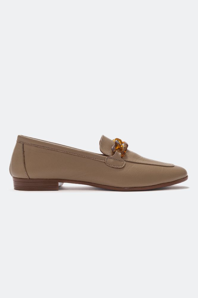 Kadın Deri Zincir Detaylı Loafer VIZON NHR22310700 resmi