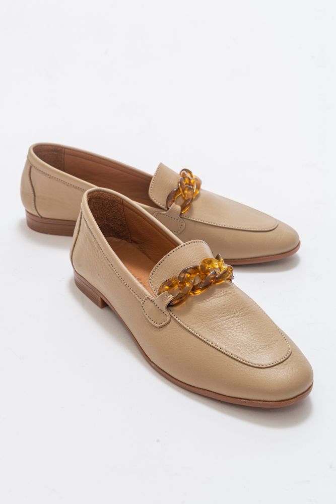 Kadın Deri Zincir Detaylı Loafer VIZON NHR22310700 resmi