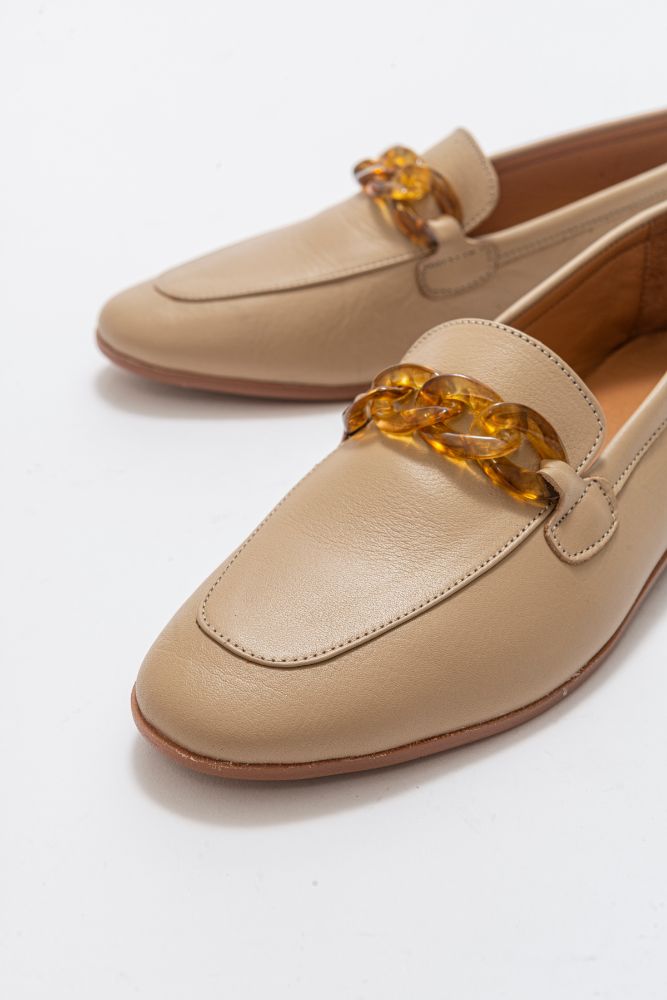 Kadın Deri Zincir Detaylı Loafer VIZON NHR22310700 resmi