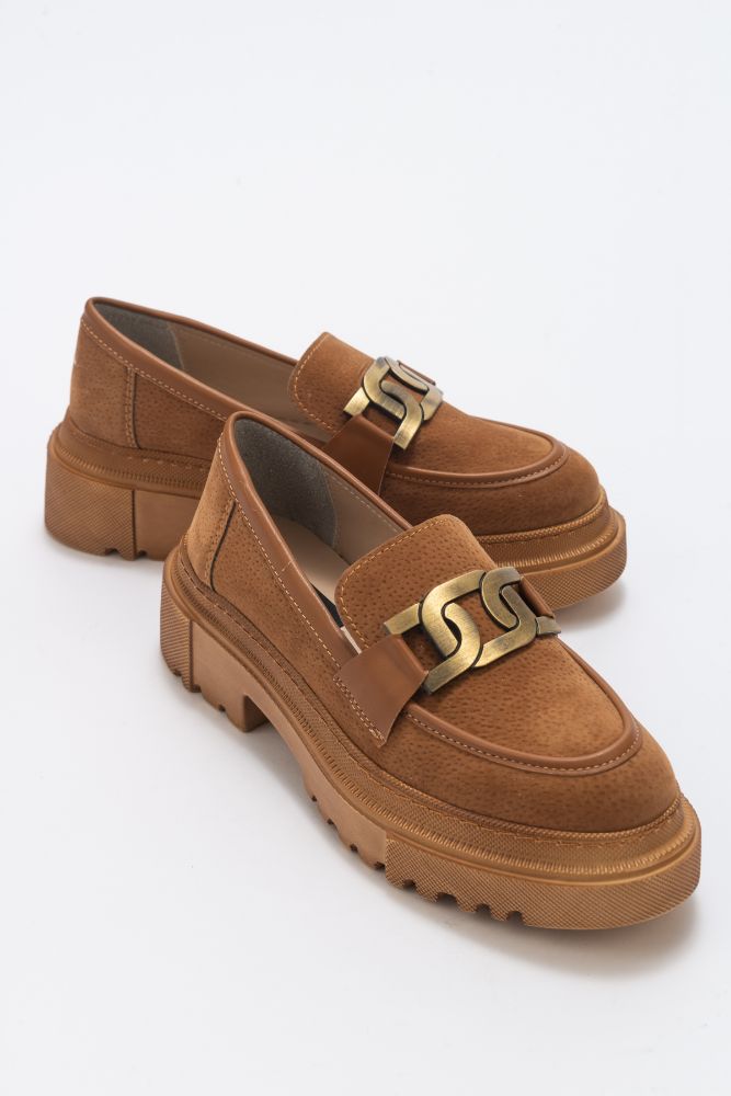 Kadın Kalın Taban Loafer TABA SUET MAR223805 resmi