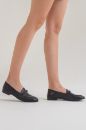 Kadın Deri Zincirli Loafer SIYAH OK23257