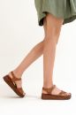 Kadın Deri Kalın Taban Sandalet TABA SLT232221