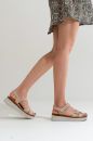 Kadın Deri Kalın Taban Sandalet BEJ SLT232221