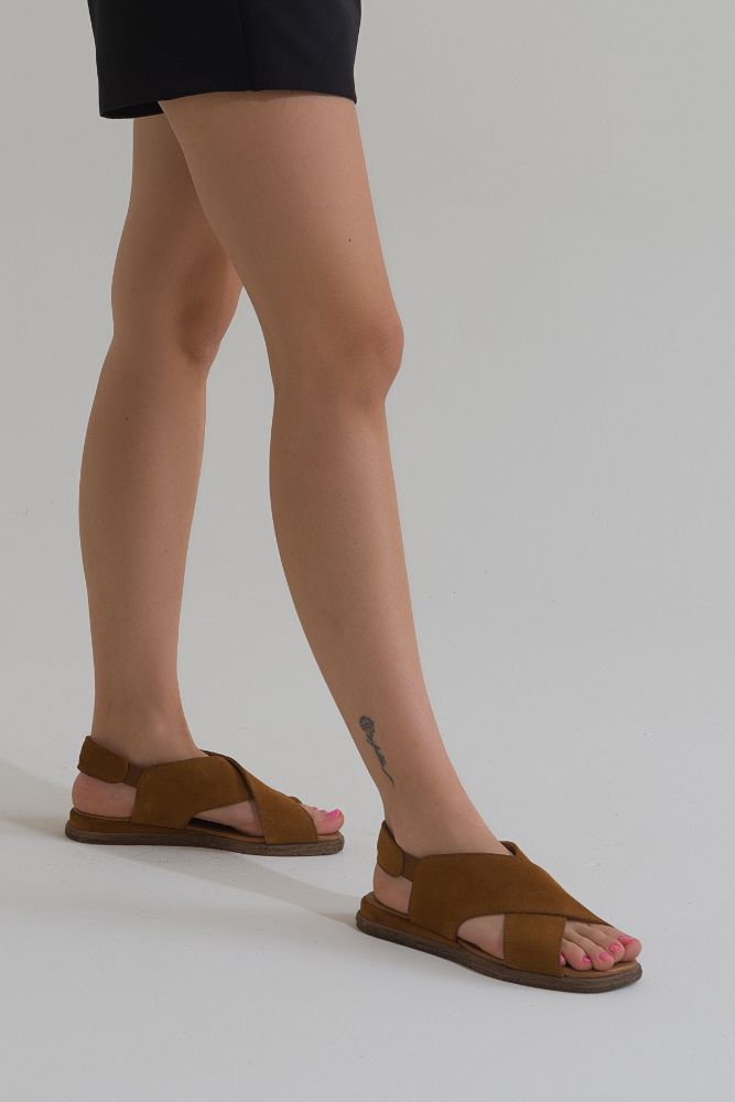 Kadın Deri Sandalet TABA SUET CVT232706 resmi