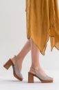 Kadın Deri Topuklu Sandalet TAS ALP2321600
