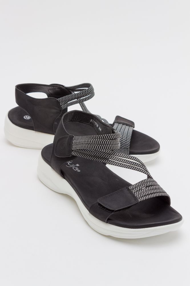 kadin-lastikli-cirtcirt-bantli-sandalet-SIYAH-GUJ232176-0060131_0