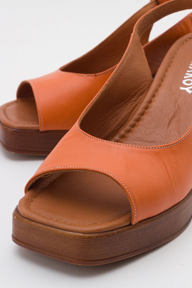 Kadın Deri Topuklu Sandalet TURUNCU ALP2321600 resmi