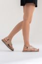 Kadın Deri Sandalet BEJ CVT232706