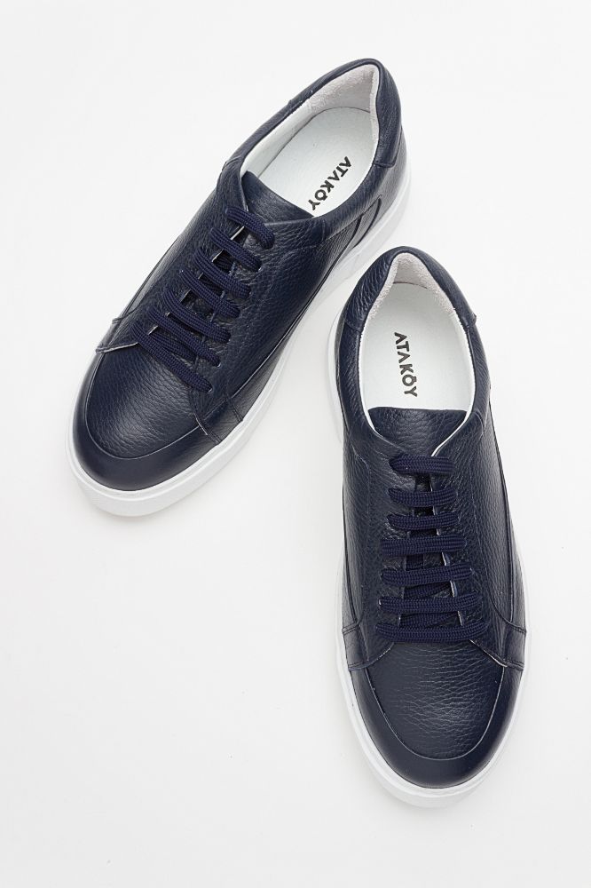 Erkek Deri Sneakers LACIVERT GLR2328743 resmi