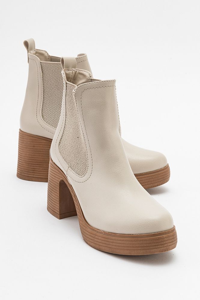 Kadın Kalın Taban Lastikli Bot BEJ UNL241151 resmi