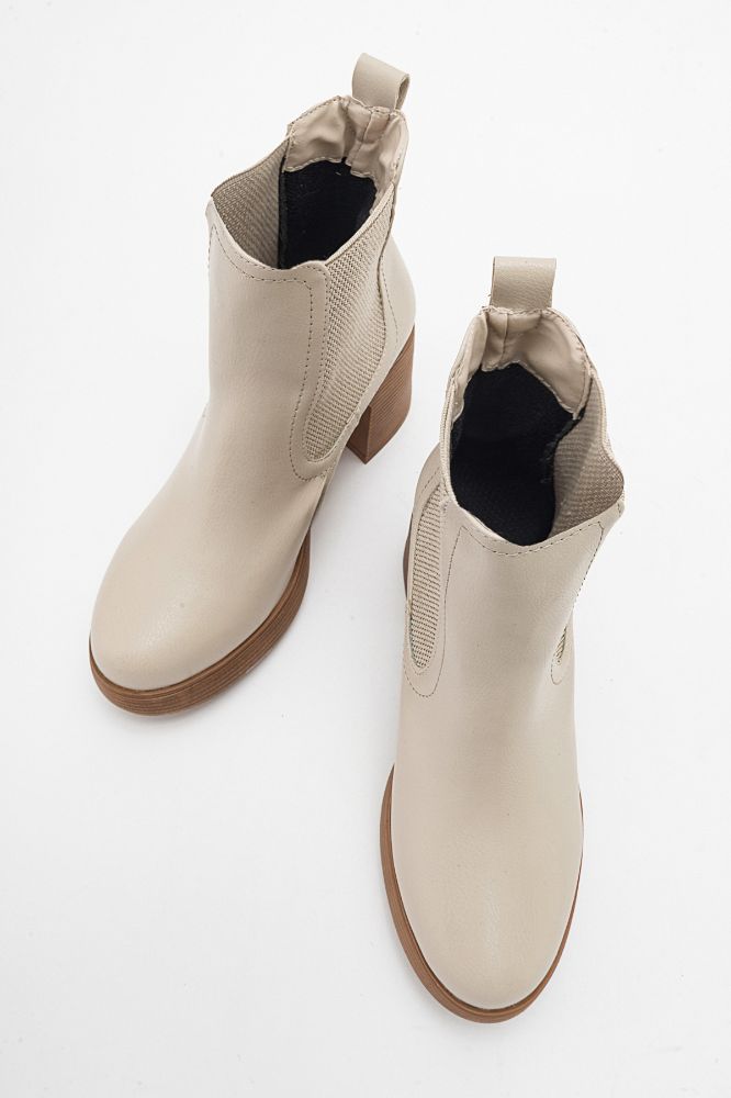 Kadın Kalın Taban Lastikli Bot BEJ UNL241151 resmi