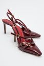 Kadın Tokalı Arkası Açık Stiletto BORDO RUGAN AHM2421135