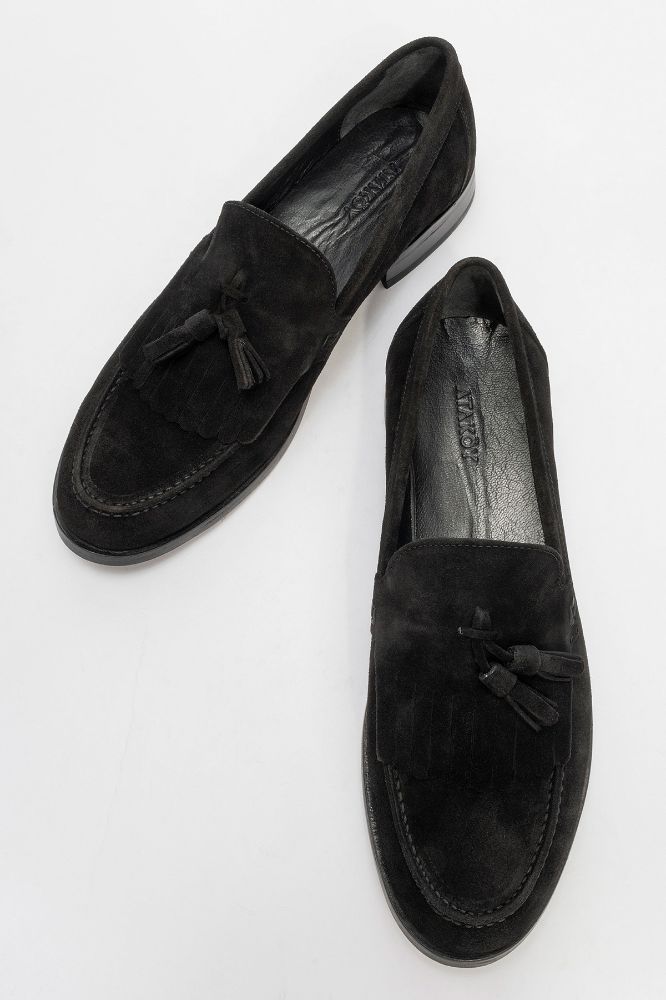 erkek-deri-puskullu-loafer-ayakkabi-SIYAH SUET-CSK25131-0085583_0