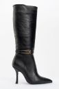 Kadın İnce Topuk Tokalı Çizme SIYAH KA2512383