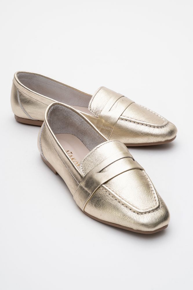 Kadın Deri Loafer Babet ALTIN AES2529202 resmi
