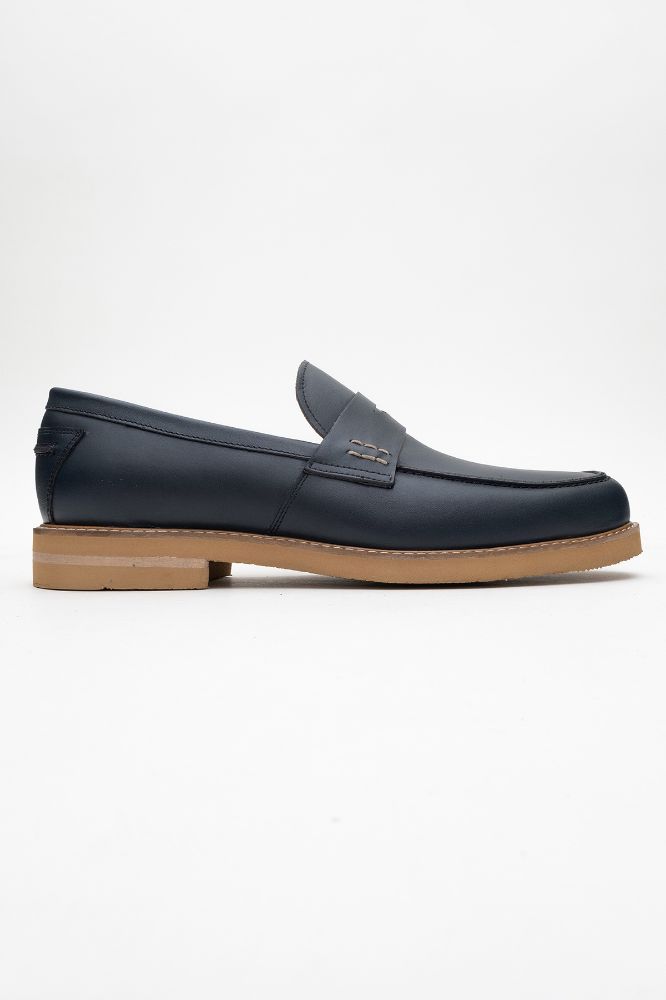 Erkek Deri Loafer Ayakkabı LACIVERT GLR2529514 resmi