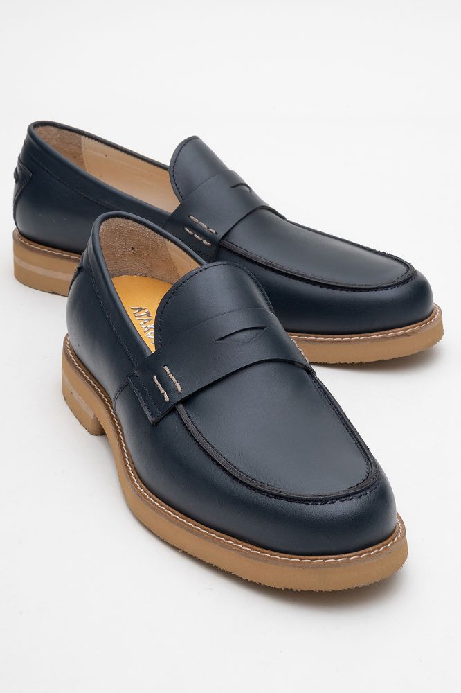 Erkek Deri Loafer Ayakkabı LACIVERT GLR2529514 resmi