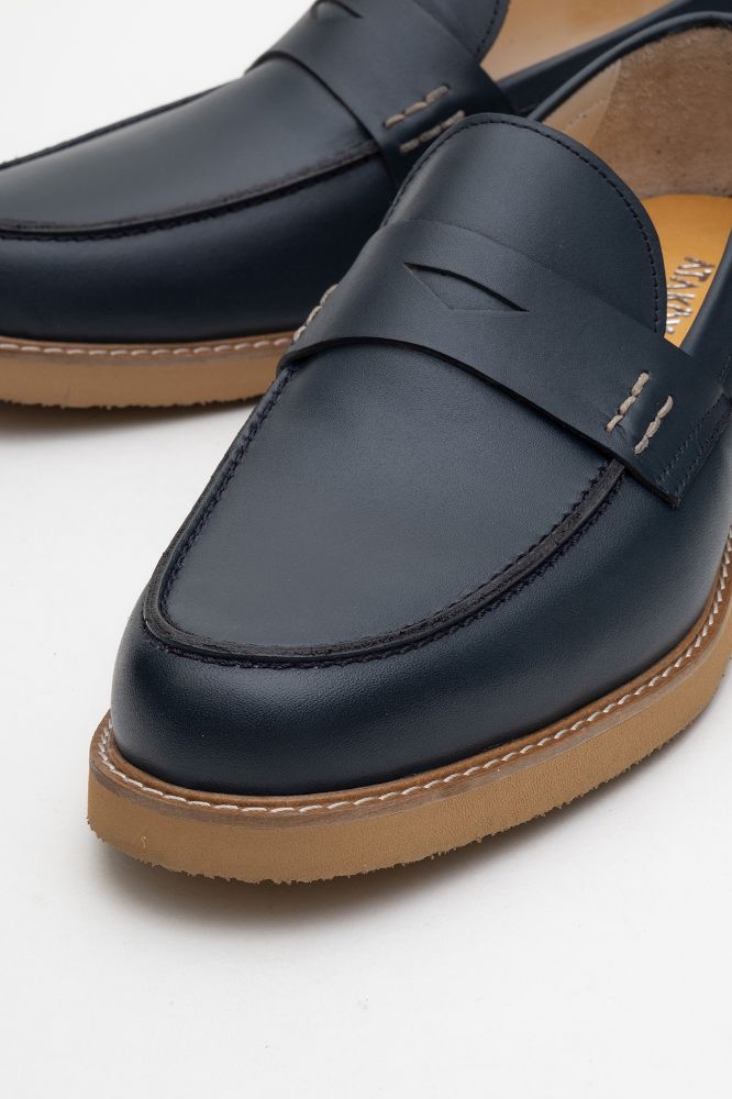 Erkek Deri Loafer Ayakkabı LACIVERT GLR2529514 resmi