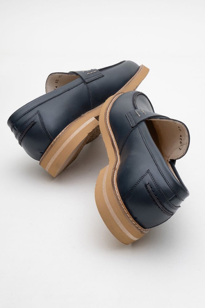 Erkek Deri Loafer Ayakkabı LACIVERT GLR2529514 resmi