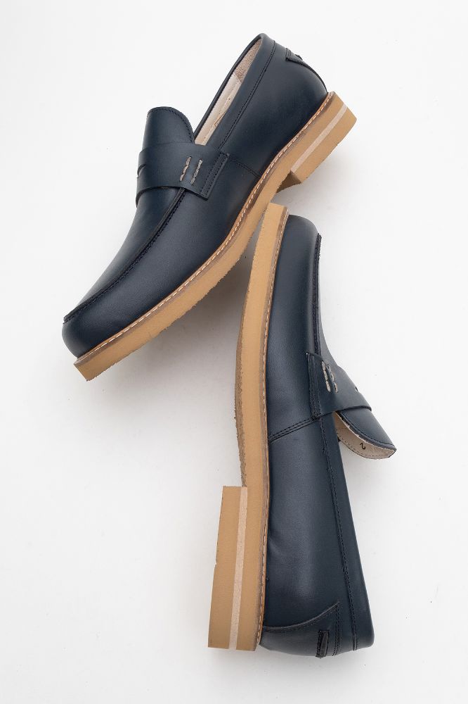 Erkek Deri Loafer Ayakkabı LACIVERT GLR2529514 resmi