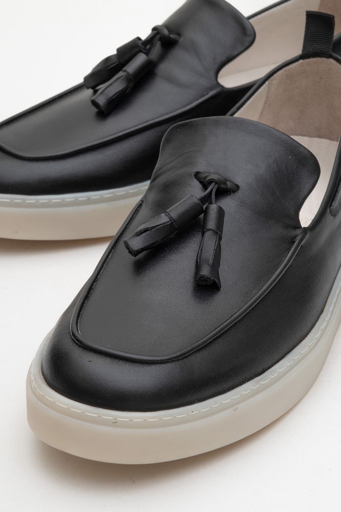 Erkek Deri Loafer Ayakkabı SIYAH GLR2529523 resmi