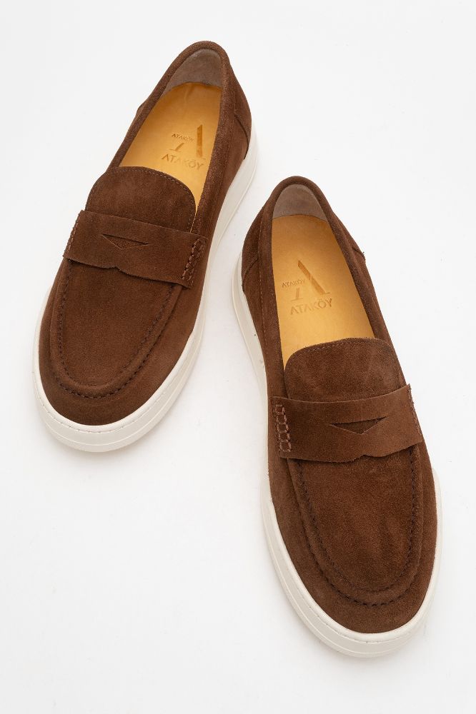 Erkek Deri Loafer Ayakkabı TABA SUET GLR2529375 resmi