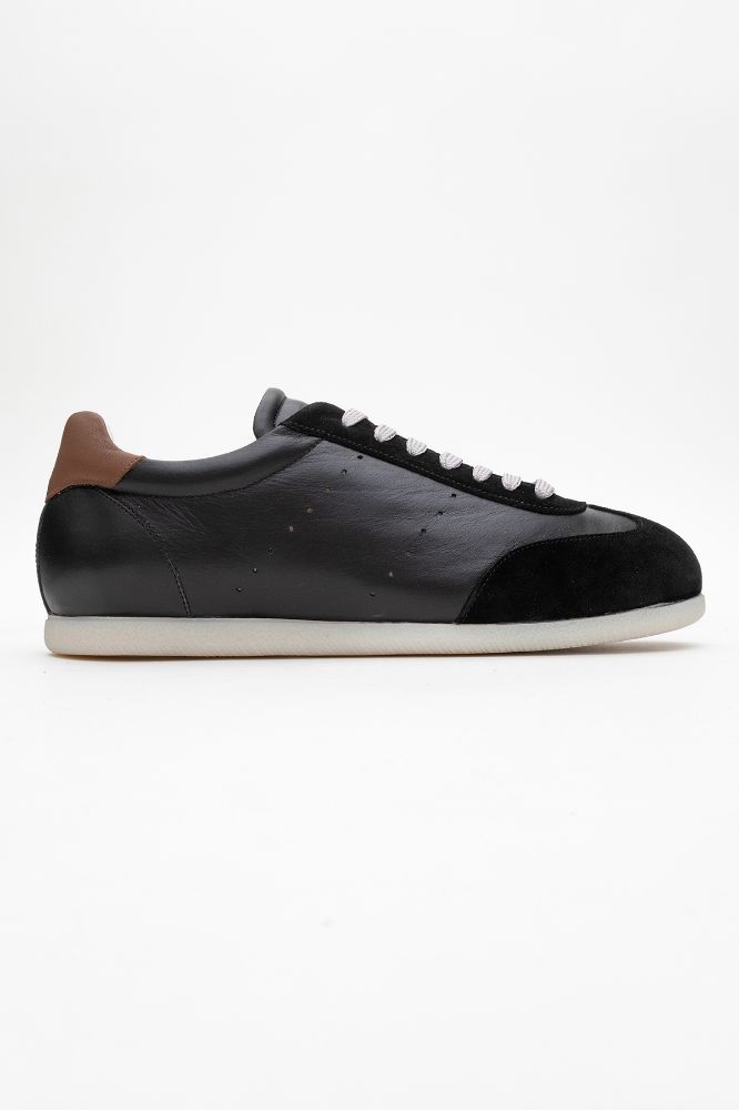 Erkek Deri Sneaker Ayakkabı SIYAH SIYAH SUET GLR2529551 resmi