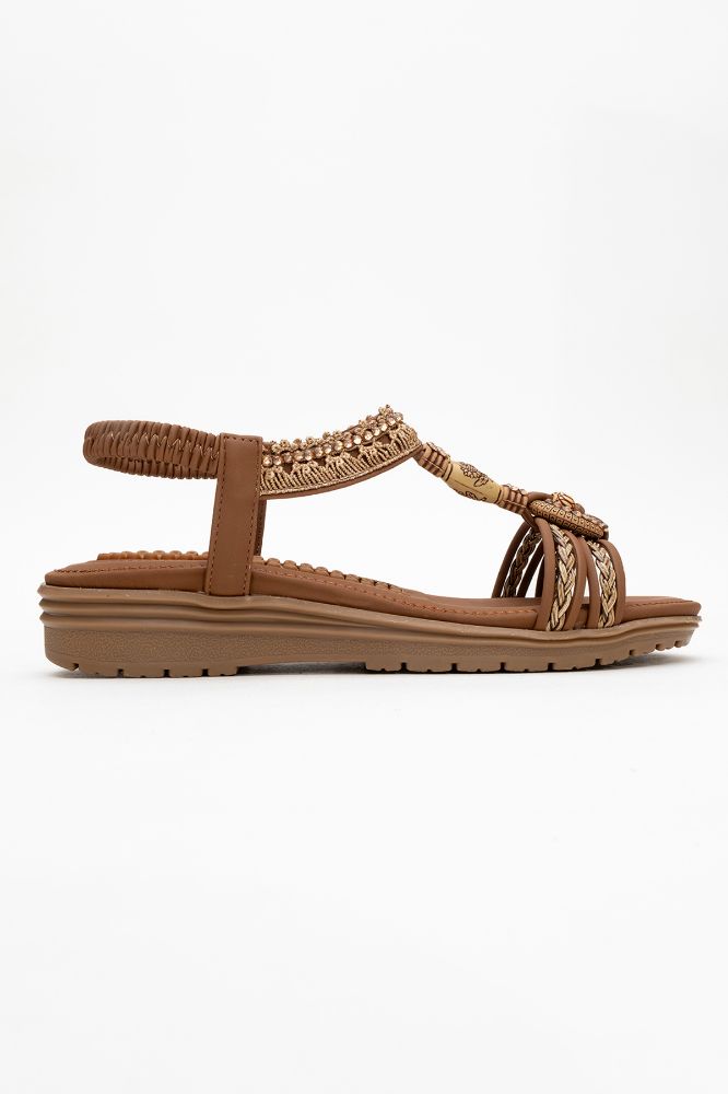 Kadın Taşlı Sandalet CAMEL GUJ2521204 resmi