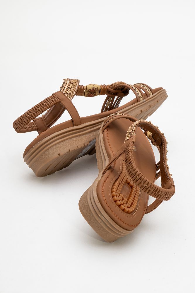 Kadın Taşlı Sandalet CAMEL GUJ2521204 resmi