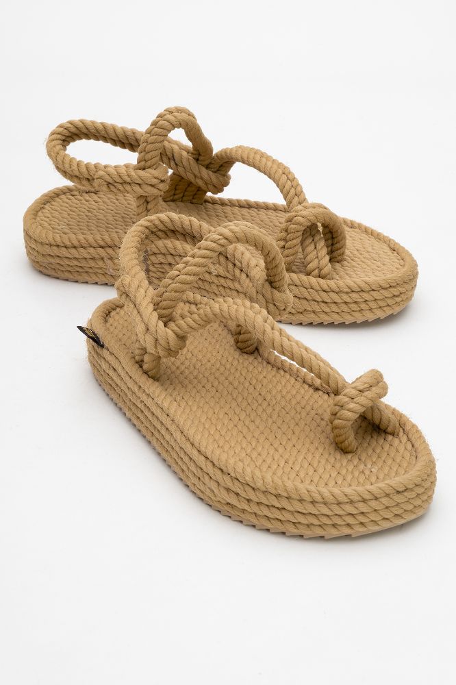 Kadın Hawaii Platform Halat Sandalet BEJ NR2520015 resmi