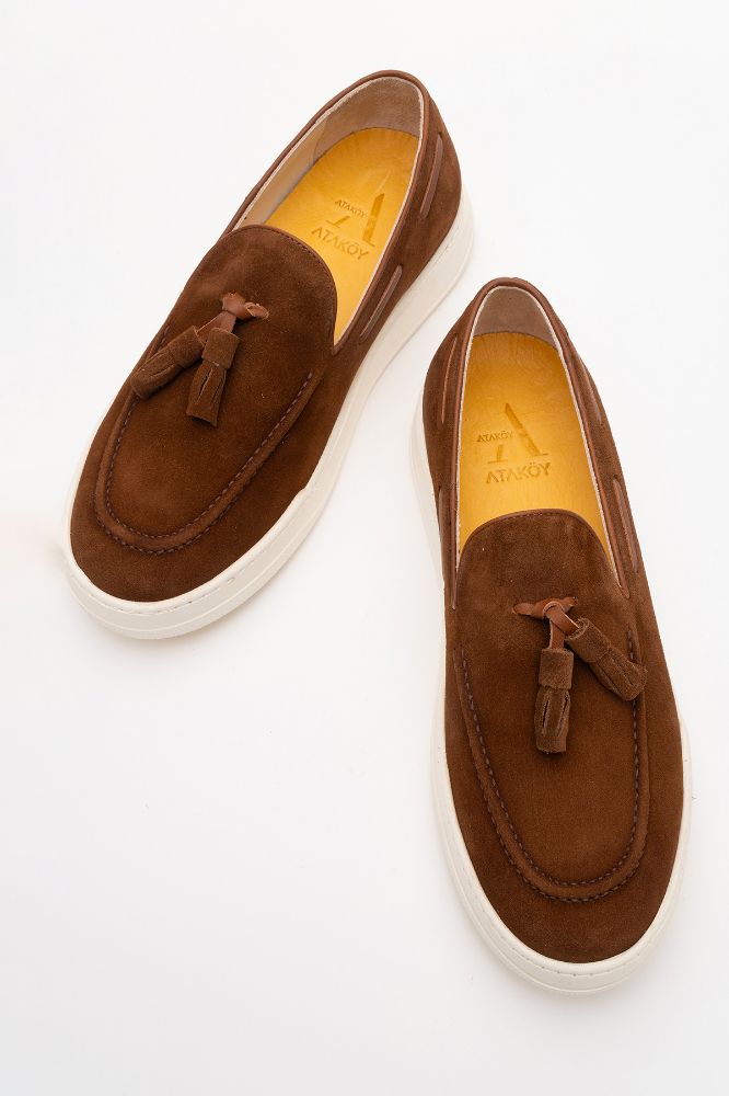 Erkek Deri Loafer Ayakkabı TABA SUET GLR2529583 resmi