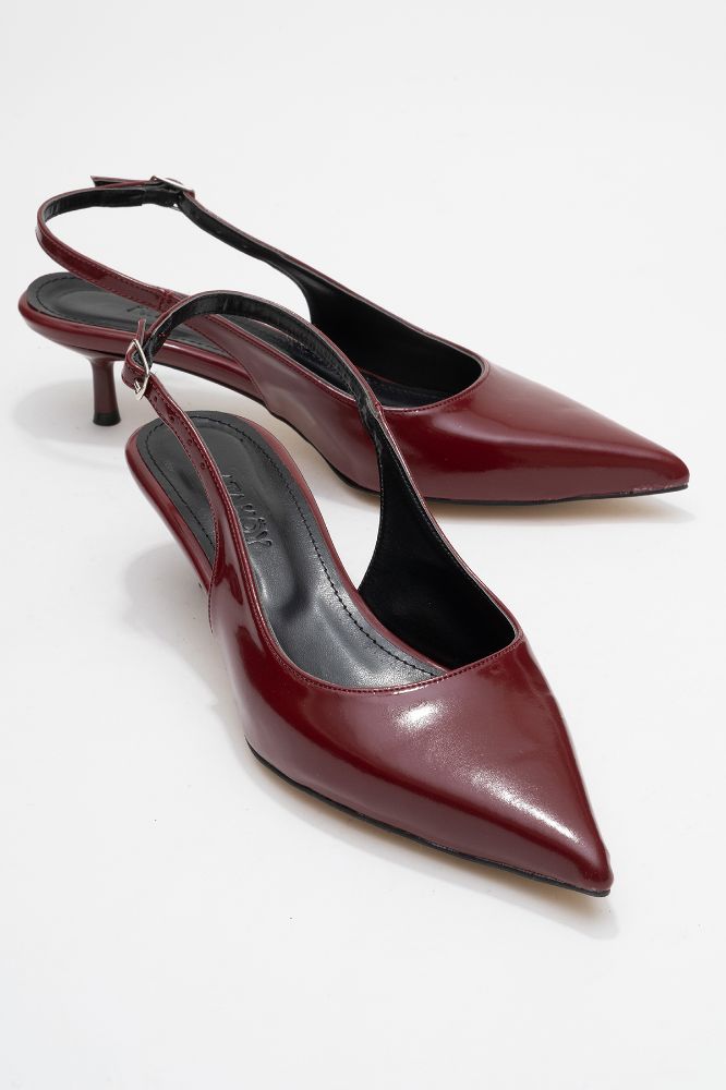 Kadın Sivri Burun Arkası Açık Stiletto BORDO RUGAN ERC252700 resmi