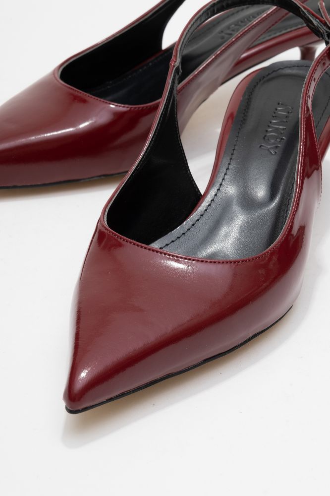 Kadın Sivri Burun Arkası Açık Stiletto BORDO RUGAN ERC252700 resmi