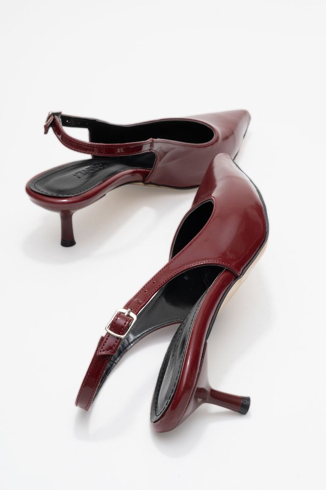 Kadın Sivri Burun Arkası Açık Stiletto BORDO RUGAN ERC252700 resmi