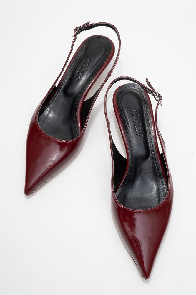Kadın Sivri Burun Arkası Açık Stiletto BORDO RUGAN ERC252700 resmi