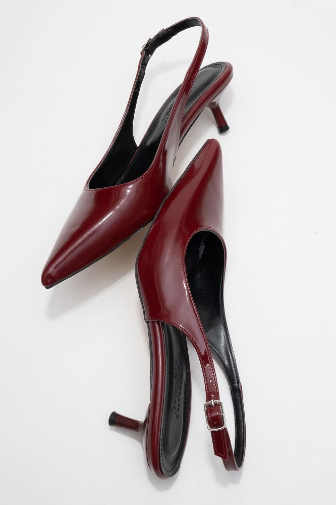 Kadın Sivri Burun Arkası Açık Stiletto BORDO RUGAN ERC252700 resmi