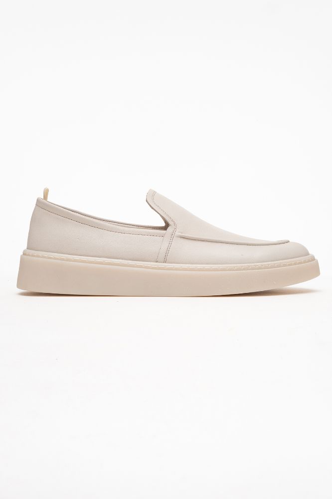 Erkek Deri Loafer Ayakkabı BEJ GLR2529566 resmi