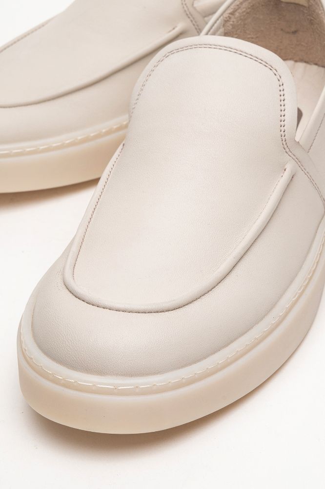 Erkek Deri Loafer Ayakkabı BEJ GLR2529566 resmi