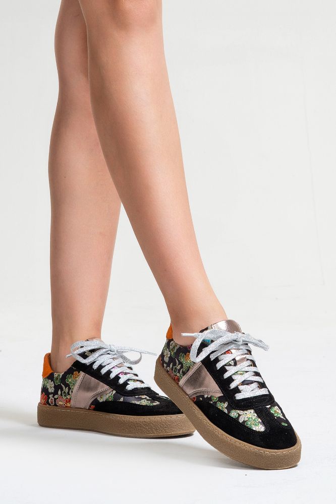 Kadın Deri Sneaker Ayakkabı SIYAH SUET SIYAH AGN5418 resmi