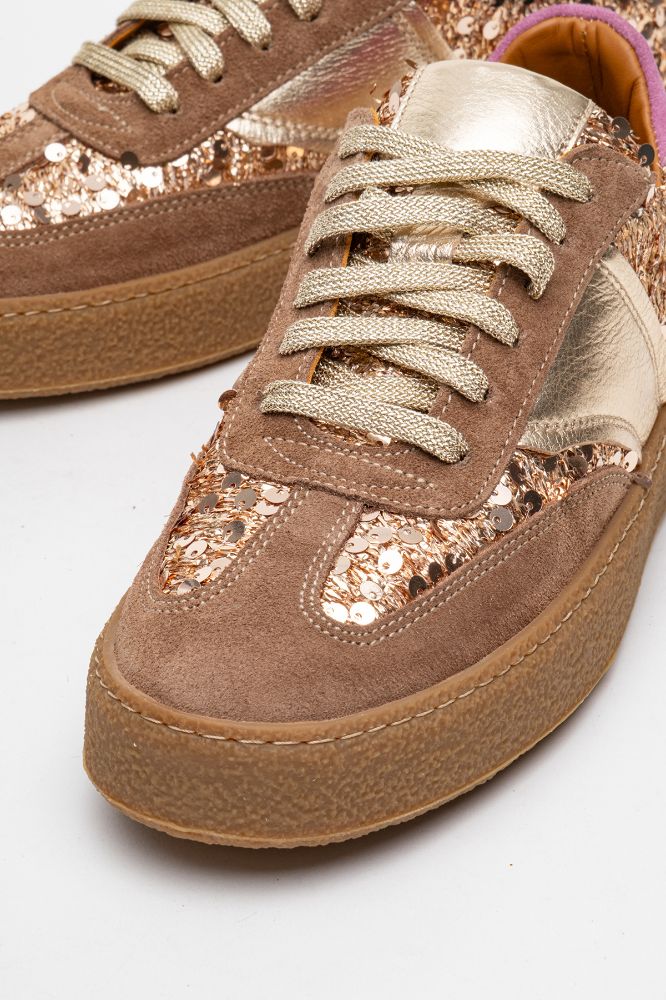 Kadın Deri Sneaker Ayakkabı VIZON SUET ALTIN AGN5418 resmi