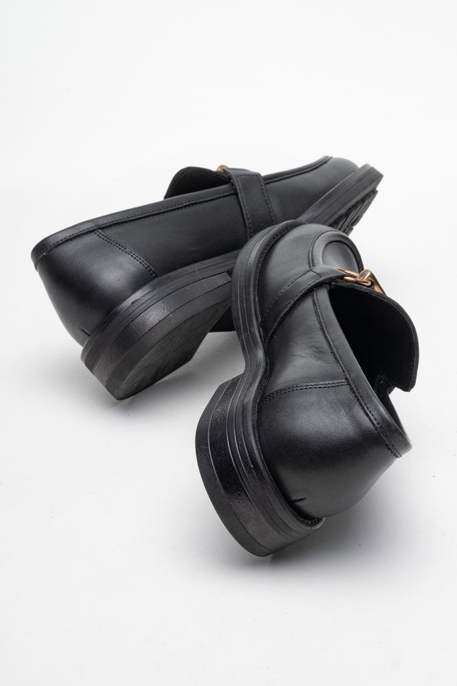 Kadın Deri Tokalı Ayakkabı SIYAH PNC1272K resmi