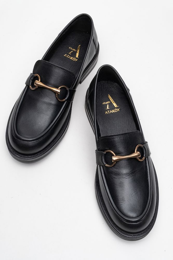 Kadın Deri Tokalı Ayakkabı SIYAH PNC1272K resmi