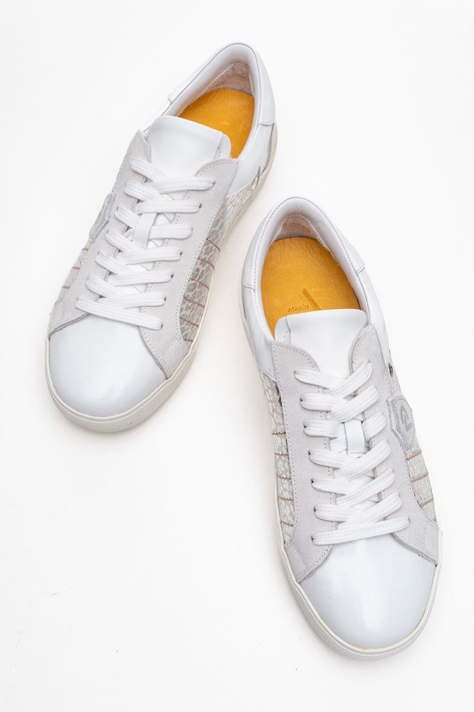 Kadın Deri Sneaker Ayakkabı BEYAZ GUMUS PNC1386 resmi