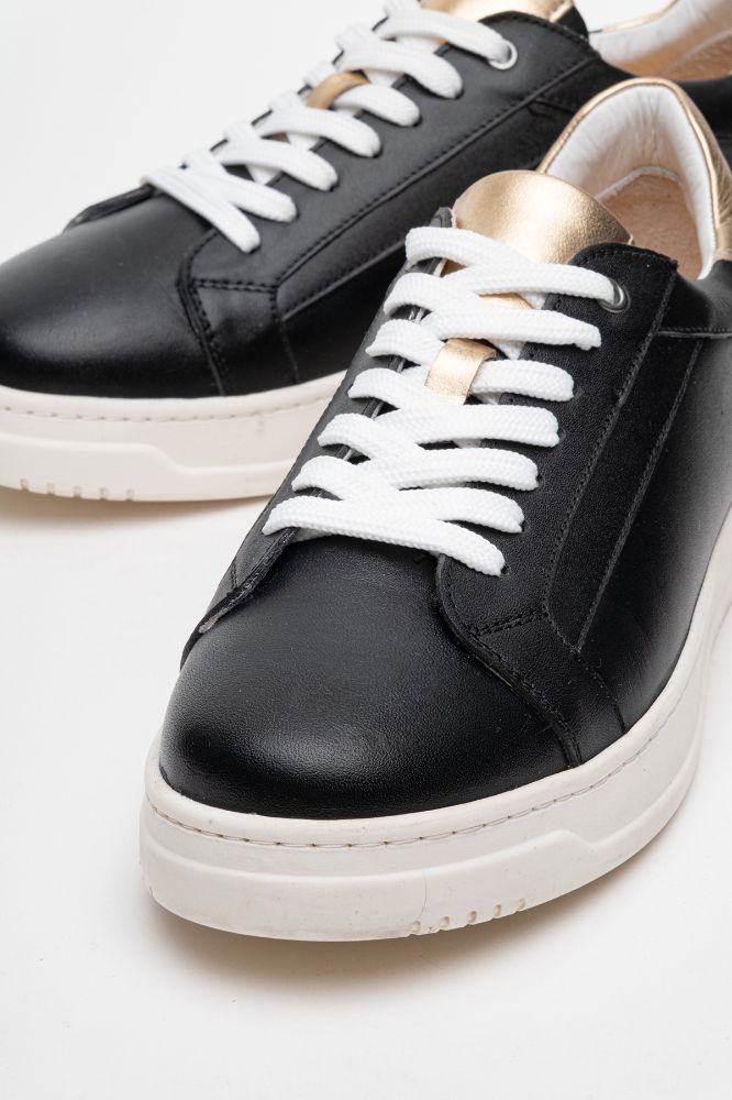 Kadın Deri Sneaker Ayakkabı SIYAH ALTIN PNC1393 resmi