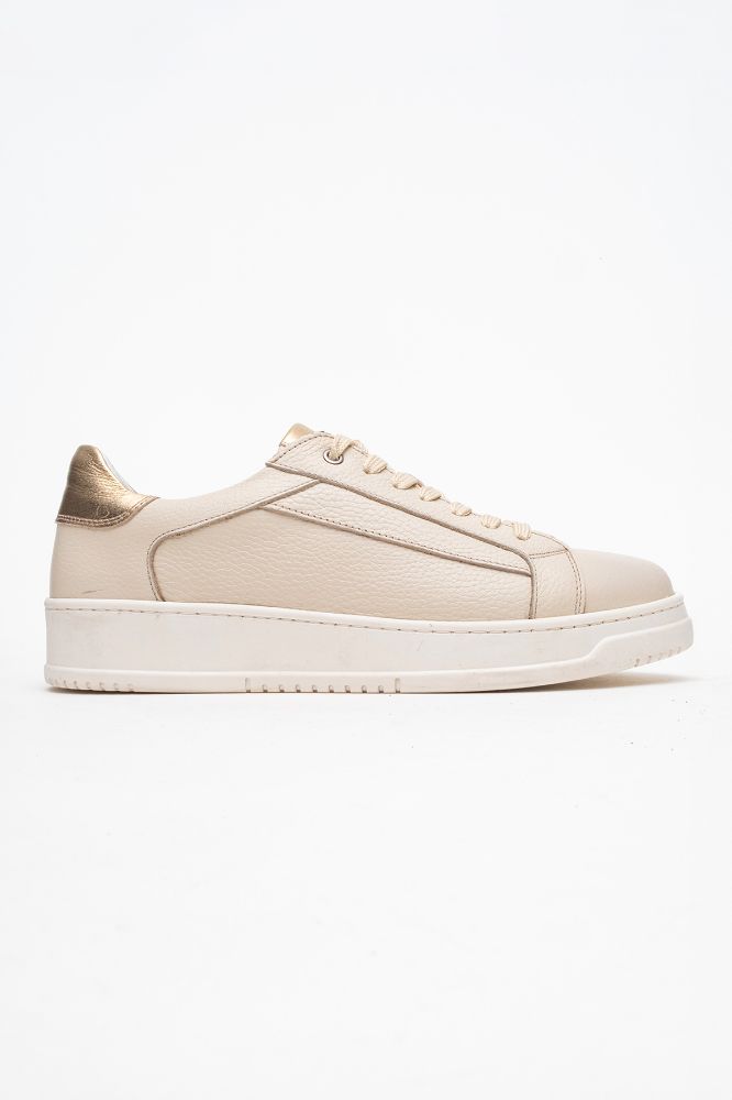 Kadın Deri Sneaker Ayakkabı BEJ FLOTER ALTIN PNC1393 resmi