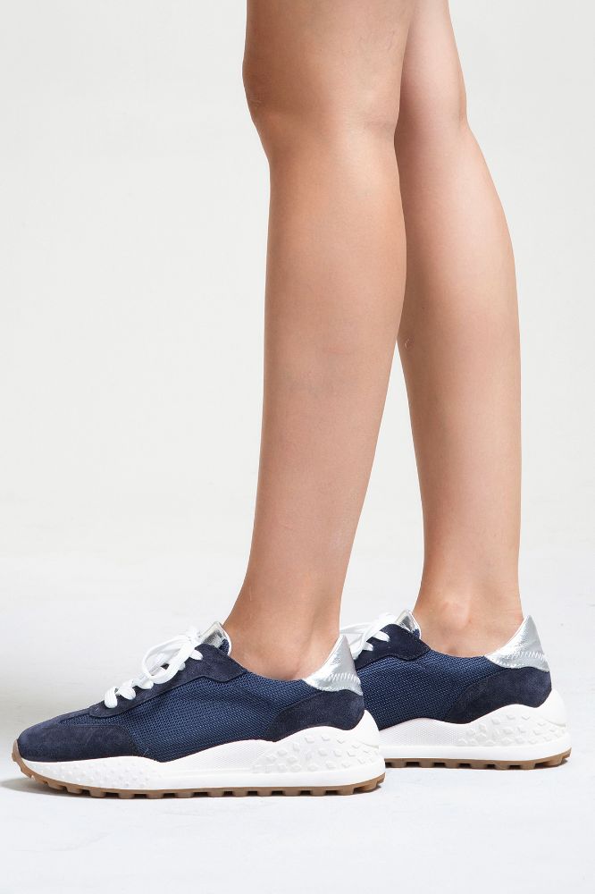 Kadın Deri Sneaker Ayakkabı LACI SUET GUMUS PNC1400 resmi