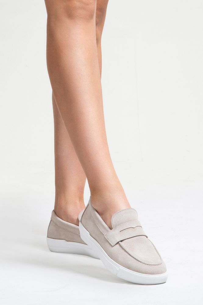 Kadın Deri Loafer Ayakkabı TAS SUET PNC1426 resmi