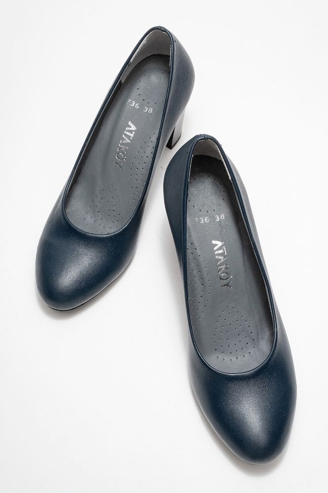 Kadın Deri Ayakkabı LACIVERT PYZ736 resmi